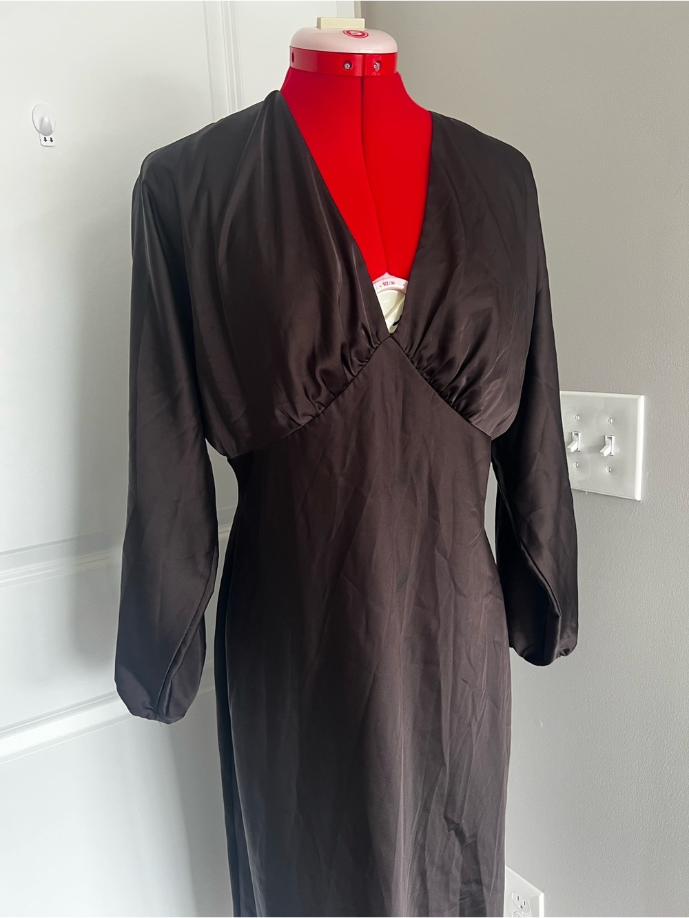 Banana Republic Chocolate Brown Satin Dress